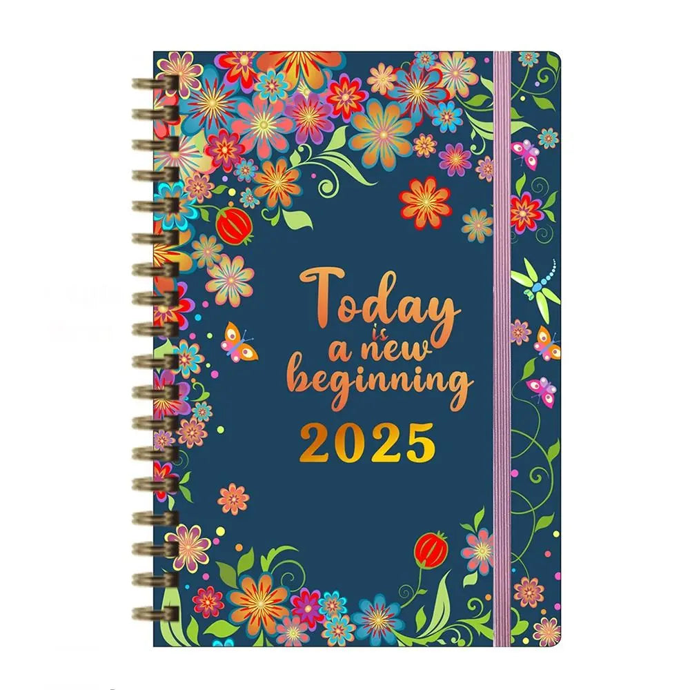 Anglais A5 Agenda livre à faire liste prendre des Notes 2025 calendrier planificateur bloc-Notes 12 mois Agenda hebdomadaire académique 365 jours bloc-Notes