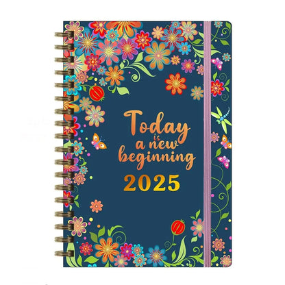 Anglais A5 Agenda livre à faire liste prendre des Notes 2025 calendrier planificateur bloc-Notes 12 mois Agenda hebdomadaire académique 365 jours bloc-Notes