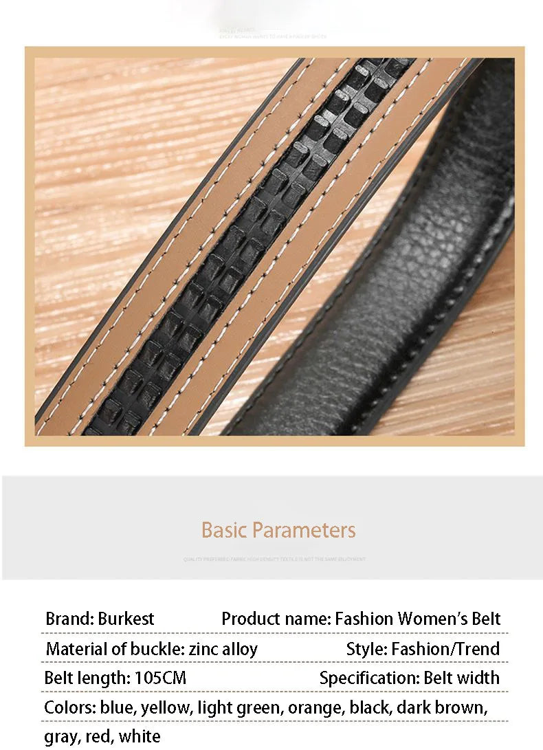 Ceinture de mode coréenne pour femmes, fine, étroite, art, couverture de taille, blanc, orange, bleu, vert, jaune, rouge, designer, ceinture automatique, nouveau