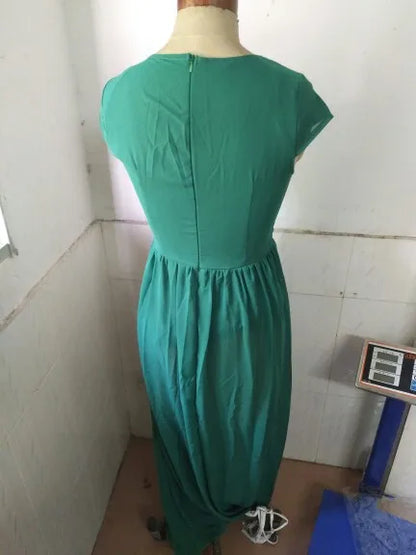 Robe moulante élégante à manches courtes en mousseline de soie pour femmes, robes de soirée bohèmes pour femmes, robe d'été sexy pour dames, 2022