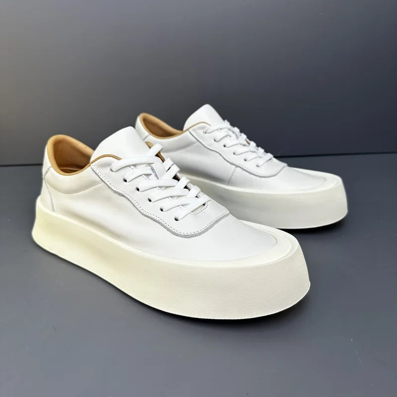 DOYUTIG-Chaussures de planche en cuir véritable pour hommes, baskets à semelle optique coordonnante, chaussures décontractées, rétro vintage, printemps et automne, SGHousex, nouveau