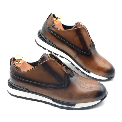 Baskets en cuir véritable naturel pour hommes, chaussures plates à lacets, élégantes, décontractées, qualité supérieure, luxe, mode automne, 03/fête, 2024