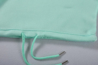 Survêtement d'hiver pour femmes, ensemble deux pièces, sweat à capuche surdimensionné, pantalon de survêtement, couleur unie, vêtements de sport | Ensemble pantalon sweat-shirt décontracté