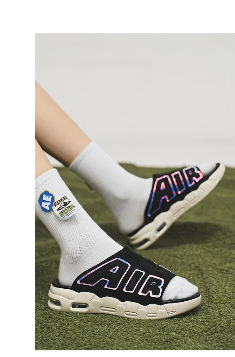 Nouveaux hommes d'été pantoufles homme coussin d'air pantoufles de créateur tongs pour hommes doux antidérapant pantoufles de sport pour hommes Chanclas Hombre