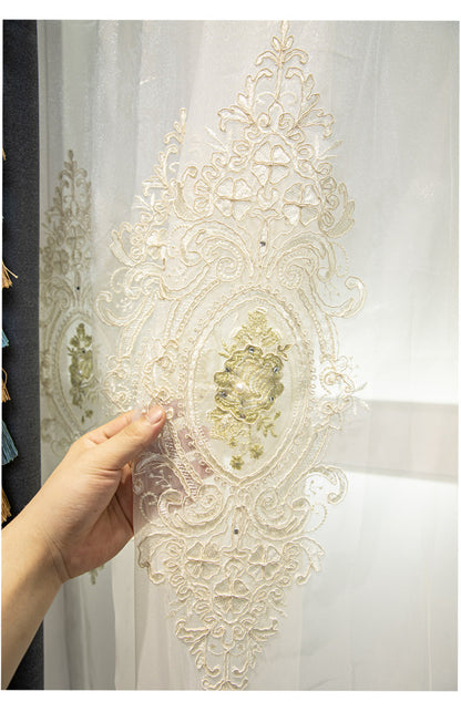 Rideaux en velours ombré or et bleu, haut de gamme, style européen et américain de luxe, pour chambre à coucher, salon, personnalisation de villa