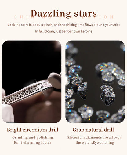 OLEVS Original diamant montre pour femmes mode élégant en acier inoxydable étanche Quartz montre-bracelet de luxe dames robe montres