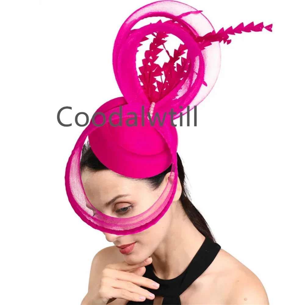 Plume Derbr Fascinator chapeaux femmes Vintage église pilulier casquette bandeau dames élégant Cocktail Kentucky casque Fascinators