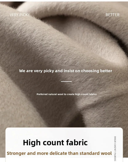 Manteau en laine Double face pour femme, épais, mi-long, col de costume, coupe ample, couleur Pure, polyvalent, nouveau Style automne hiver