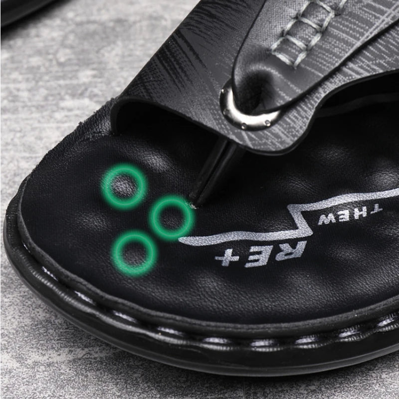 Marque hommes sandales été à semelles souples anti-dérapant chaussures de plage mâle en plein air confortable hommes pantoufles de luxe de haute qualité sandalias