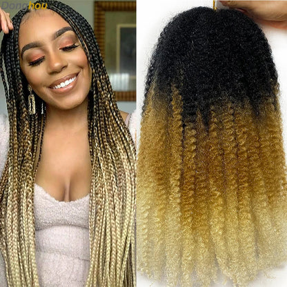Marley Hair 18 pouces cheveux synthétiques tressés Marley Ombre noir brun blond gris 350 pour cheveux tressés Afro Kinky Marley Twist