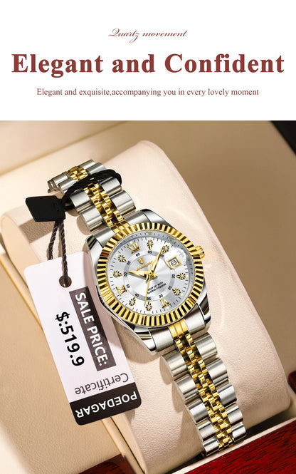 POEDAGAR montres de luxe pour femmes étanche lumineux Date dames montre-bracelet en acier inoxydable montre à Quartz élégante pour les femmes Reloj