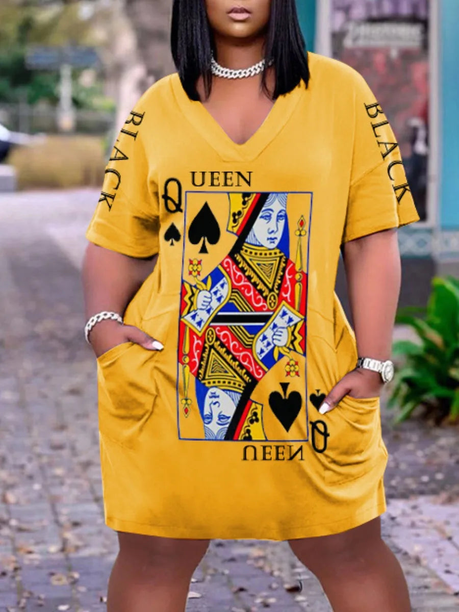 Robe d'été ample à manches courtes pour femmes, grande taille