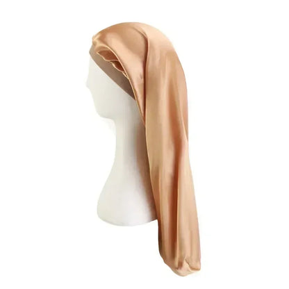 Bonnet en Satin réversible pour cheveux, Double couche réglable, couvre-tête pour dormir, accessoires de coiffure bouclés et élastiques