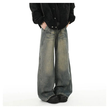 Jean Baggy décontracté pour hommes, pantalon Y2k, Streetwear, short en Denim, vêtements évasés, Cargo, nouveau