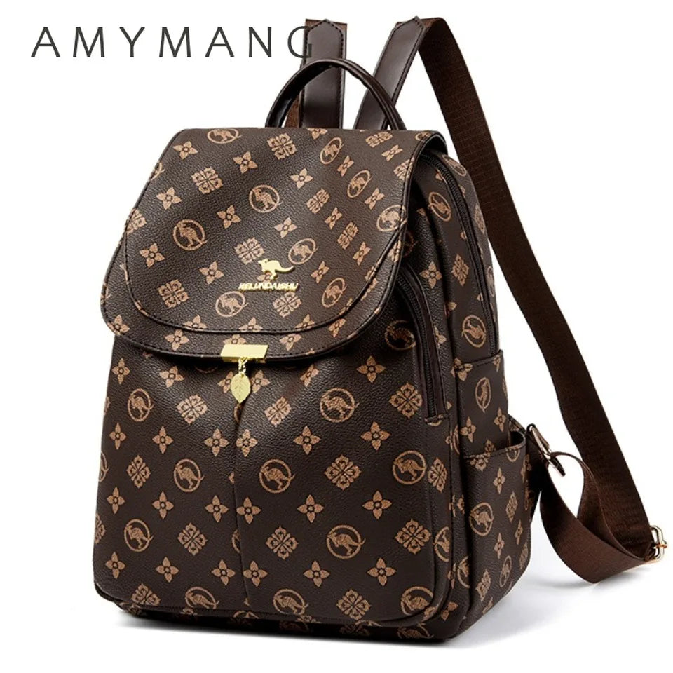 Sacs à Dos imprimés kangourou classiques Sac à Dos en Cuir Pu pour femmes Sac d'école à bandoulière pour mère Sacs à Dos Sac de transport A Dos