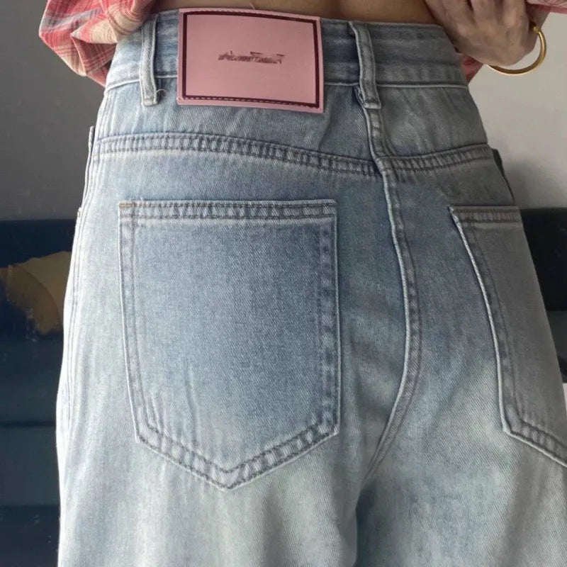 Jean Baggy à jambes larges pour femmes, Vintage Y2K Punk, taille basse, pantalon en Denim ample, Streetwear, mode Trashy, Long pantalon patineur