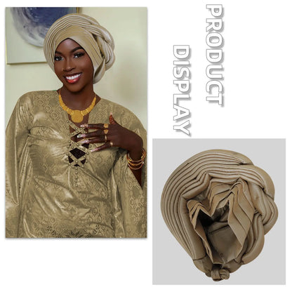 Mode africaine musulmane Turban casquette femmes Autogele couvre-chef dame bandeau Nigeria mariage couvre-chef Turbante Mujer 2025