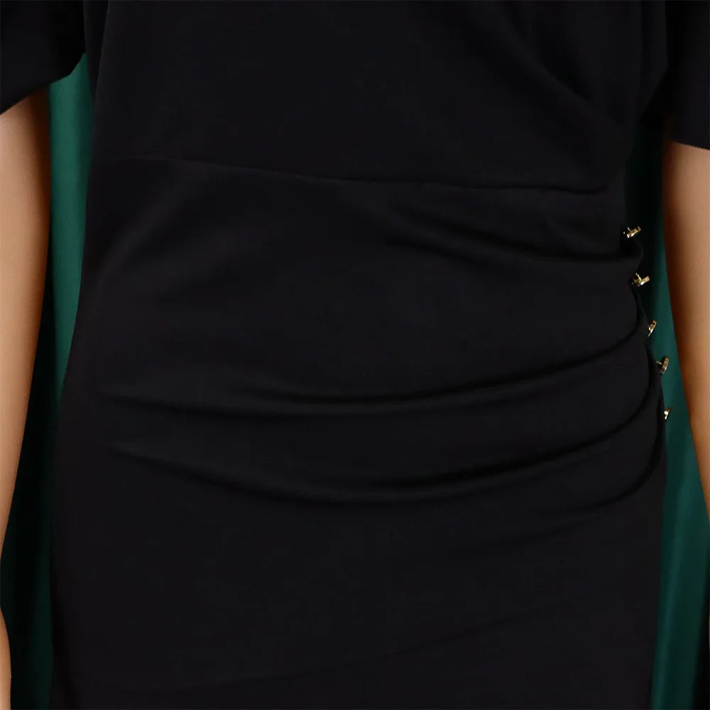 FairyShely-Robe longue à manches courtes pour femmes, grande taille, col rond, grandes robes pour dames, robe de soirée serrée, robe curvy, monochromatique, été, 2025