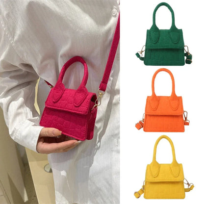 Sac à main en feutre coloré pour femme, mini sacs à main, sac à bandoulière, motif pierre, initié