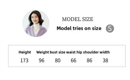 Manteau en laine Double face pour femme, épais, mi-long, col de costume, coupe ample, couleur Pure, polyvalent, nouveau Style automne hiver