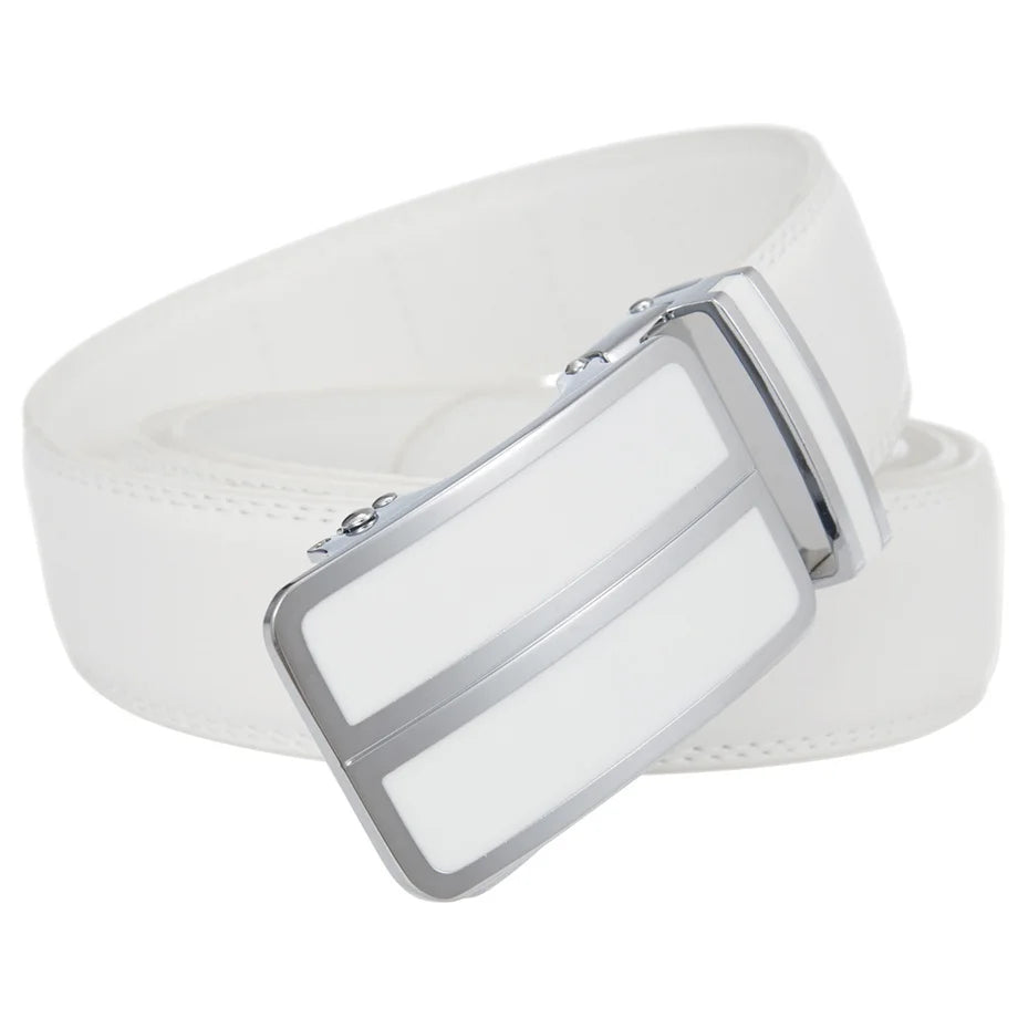 Plyesxale Black Khaki Blue Red White Leather Belt For Men Good Quality Mens Belts Luxury Automatic Buckle Waist Strap Male B1049