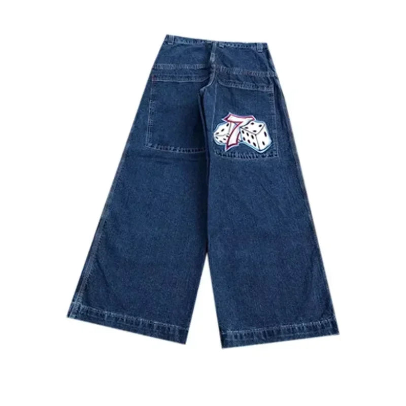 Y2K hommes Baggy Jeans vintage streetwear brodé Harajuku motif jeans hommes femmes sol américain Hip Hop gothique jambe large jean
