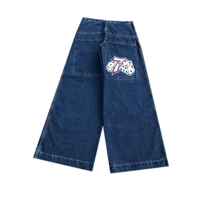 Y2K hommes Baggy Jeans vintage streetwear brodé Harajuku motif jeans hommes femmes sol américain Hip Hop gothique jambe large jean