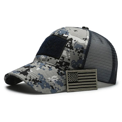 Casquette de Baseball Camouflage drapeau américain pour hommes, tactique respirante en plein air, chapeau à visière d'alpinisme réglable et élégant