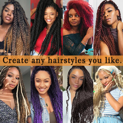 Marley Hair 18 pouces cheveux synthétiques tressés Marley Ombre noir brun blond gris 350 pour cheveux tressés Afro Kinky Marley Twist