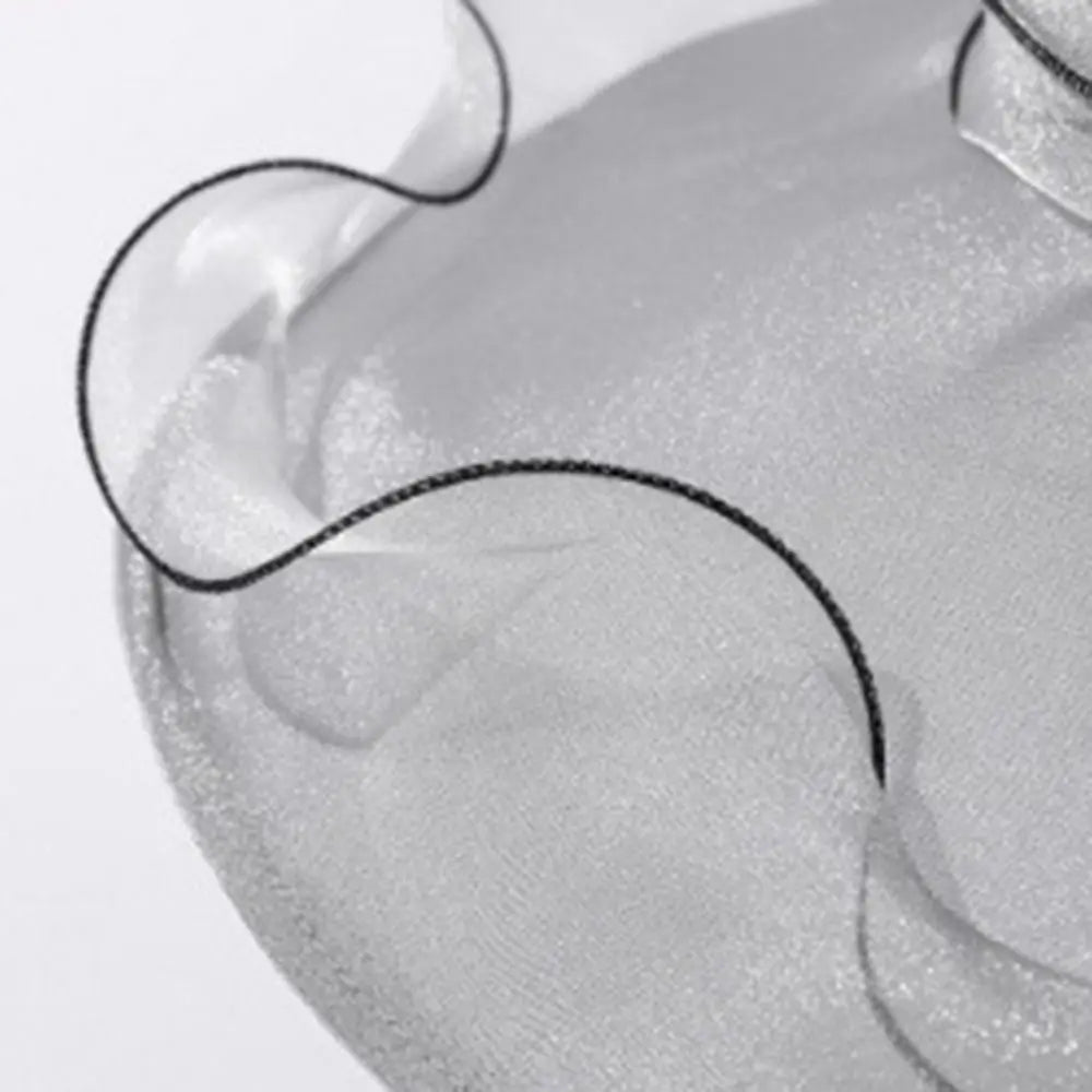 Chapeau Derby à fleurs de couleur unie pour femmes, en Organza à large bord, à volants, chapeau de soleil pliable, Protection UV, pour fête de thé, mariage