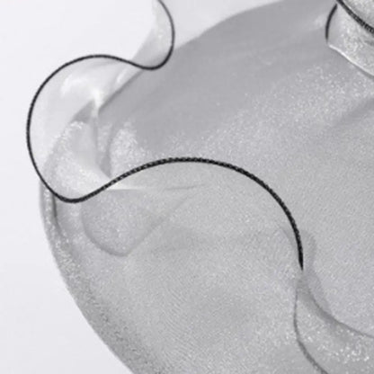 Chapeau Derby à fleurs de couleur unie pour femmes, en Organza à large bord, à volants, chapeau de soleil pliable, Protection UV, pour fête de thé, mariage