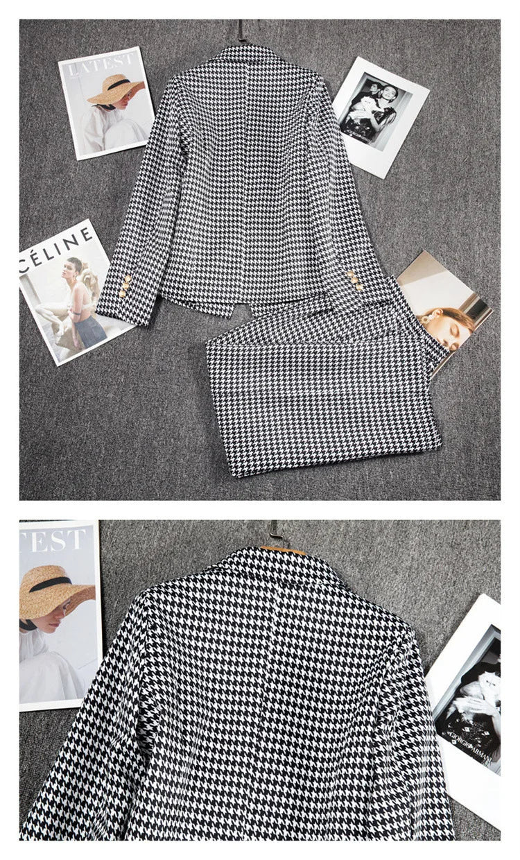 Décontracté à manches longues Blazer pantalon ensembles costumes pour femme 2025 mode 2 pièces ensemble pour femmes bureau dame manteaux vestes