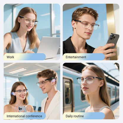 Lunettes intelligentes AI, traduction multilingue, réponse au téléphone, écouter de la musique, Protection des yeux d'été, lumière bleue, lunettes de mode
