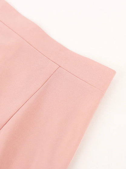 Jupe sirène pour femmes, taille haute, rose, trompette évasée, gaine queue de poisson, volants élégants, fête, événement, classe élastique