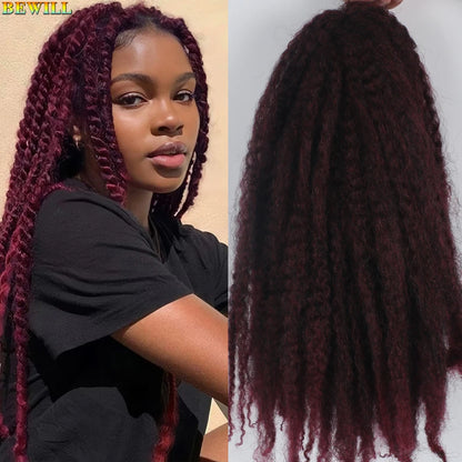 1 - 6 paquets de cheveux en crochet de twists Marley de 18 pouces, de noir et brun à blond, cheveux de tresse ombré Afro Marley synthétique, pour les tresses de mèches fausses