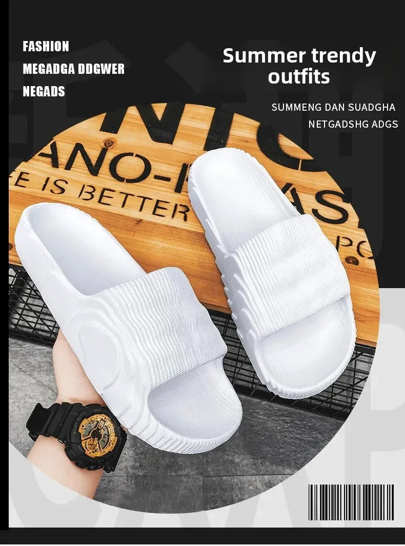 Pantoufles d'été de grande taille pour hommes, pantoufles de Style coréen à la mode avec semelle épaisse, pantoufles de Couple polyvalentes en PVC, nouvelle collection
