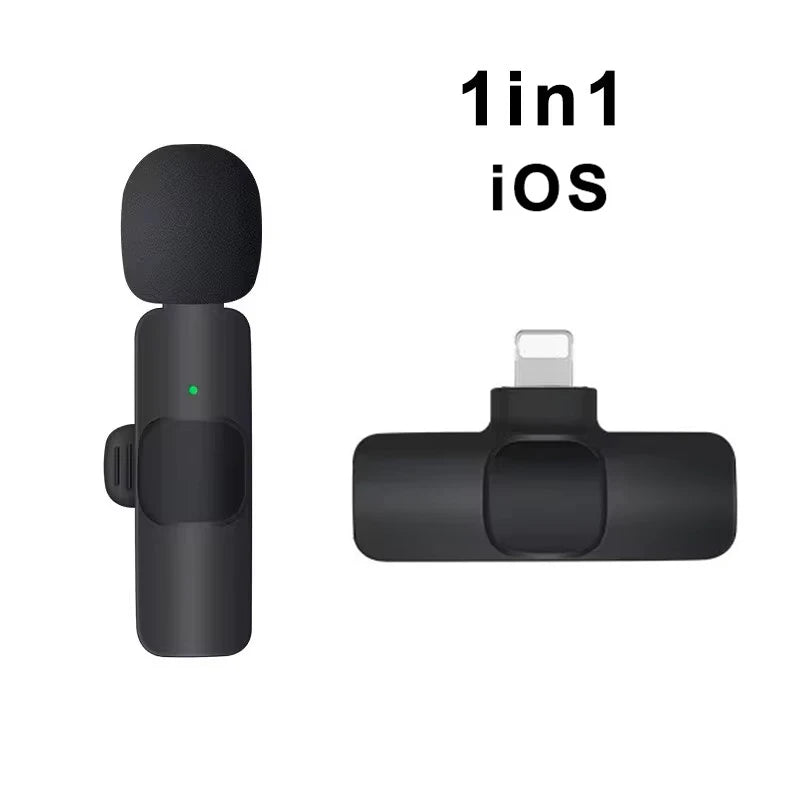 Microphone Lavalier sans fil, Mini micro d'enregistrement Audio et vidéo Portable pour iPhone Android, diffusion en direct et jeu