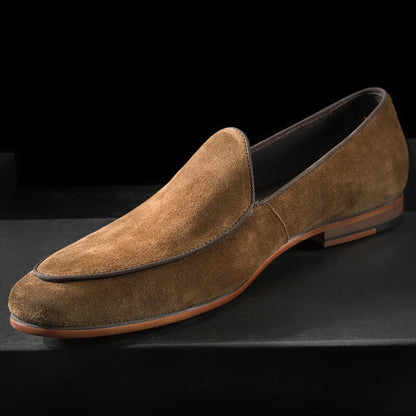 Hanmce mode sué angleterre chaussures décontractées mocassins de luxe faits à la main en cuir véritable hommes