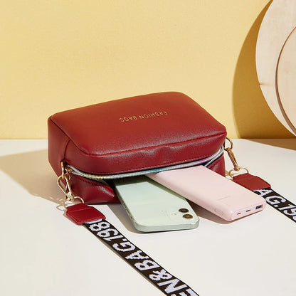 Yogodlns mode petit sac carré pour femmes en cuir PU sac à bandoulière lettre sangle sac à bandoulière sac à main tendance Bolsa