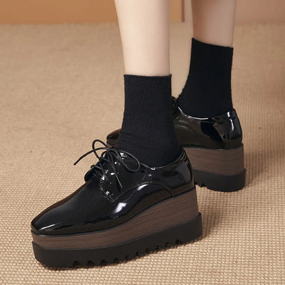 Plate-forme plate solide pour femmes, chaussures plates pour femmes, Parker carré, décontracté, printemps, automne, tout neuf, mode, strucgirls, loisirs