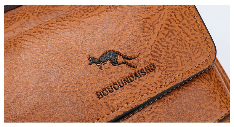 Sacs de messager de marque kangourou de luxe hommes en cuir sac à bandoulière décontracté pour hommes marron noir sac à bandoulière d'affaires sac à main masculin