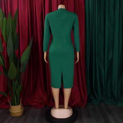 FairyShely 2025 Sexy Patchwork grande taille robe de Club femmes à manches longues grandes robes dame coupe ajustée fête robe courbe serrée