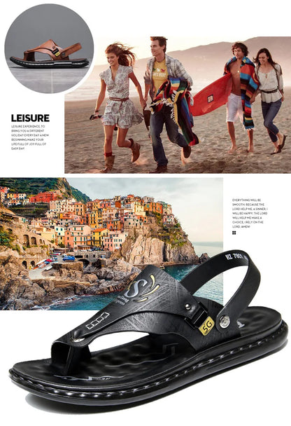 Marque hommes sandales été à semelles souples anti-dérapant chaussures de plage mâle en plein air confortable hommes pantoufles de luxe de haute qualité sandalias