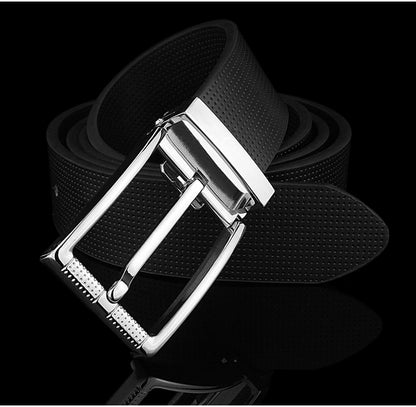 Ceintures de styliste décontractées à boucle ardillon pour hommes, en cuir véritable, 3.3cm de large, marque célèbre de luxe, jeans pour étudiants, cintos masculinos blancs B78