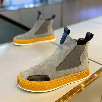 Bottes de neige décontractées en peluche pour hommes, chaussures de planche à plateforme, dessus en cuir microcarence, mode d'hiver, haut de gamme, recommande une augmentation de la hauteur, NuSO k