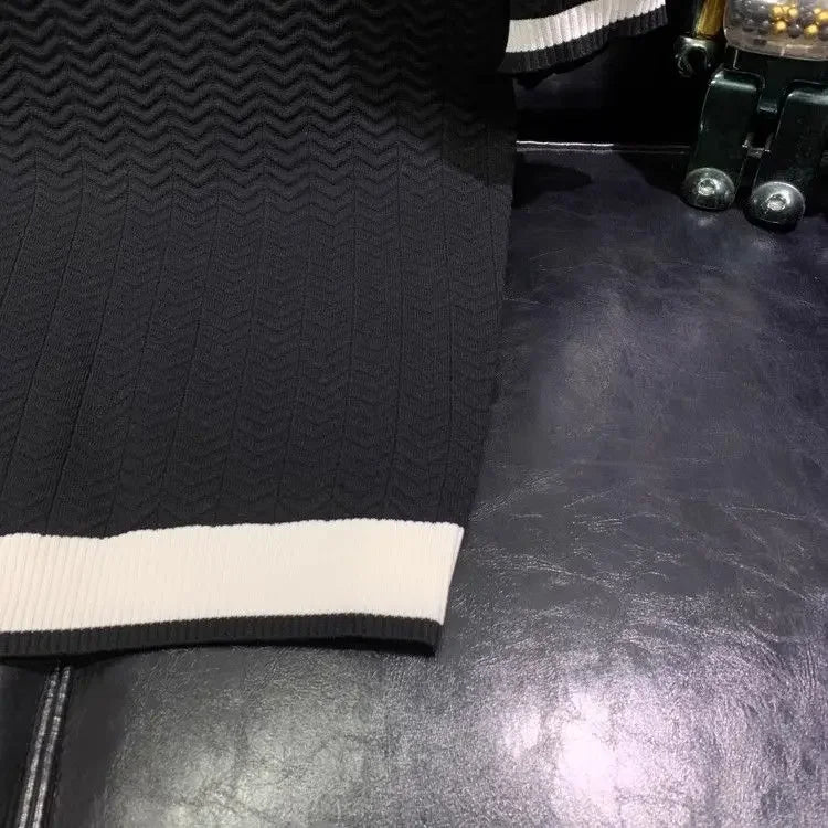 T-shirt à manches courtes en soie glacée pour hommes, pull tricoté à revers contrasté, tendance et personnalisé, décontracté, nouvelle collection été