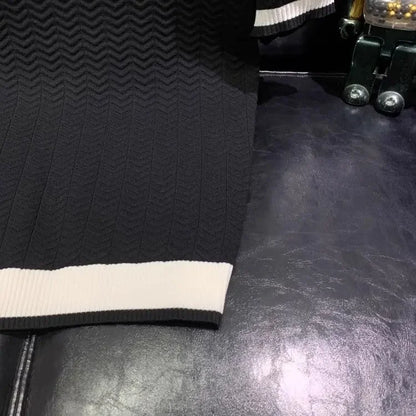 T-shirt à manches courtes en soie glacée pour hommes, pull tricoté à revers contrasté, tendance et personnalisé, décontracté, nouvelle collection été