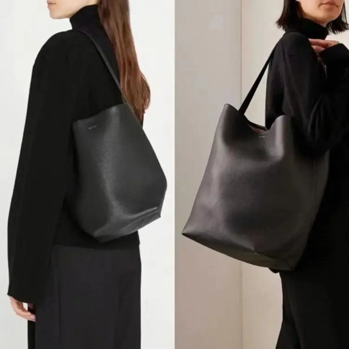 Sac à main en cuir véritable pour femmes, fourre-tout paresseux de grande capacité, sac à bandoulière simple, sac à dos de jour décontracté, sac de taille, sac seau