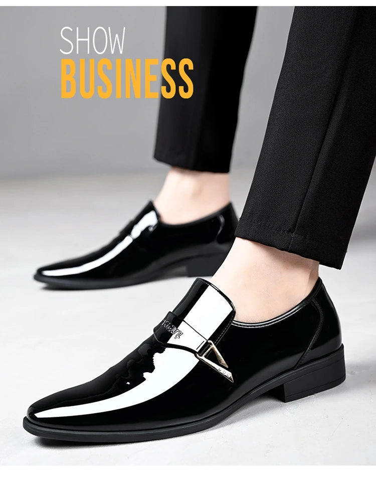 Chaussures en cuir blanc pour hommes, mocassins à bout pointu, décontractés, à enfiler, pour robe de soirée, nouvelle collection 2025