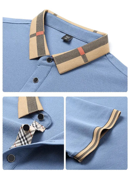 Marque de luxe logo polo à manches courtes hommes été nouveau haut de gamme en soie coton respirant Paul T-shirt mode décontracté vêtements pour hommes